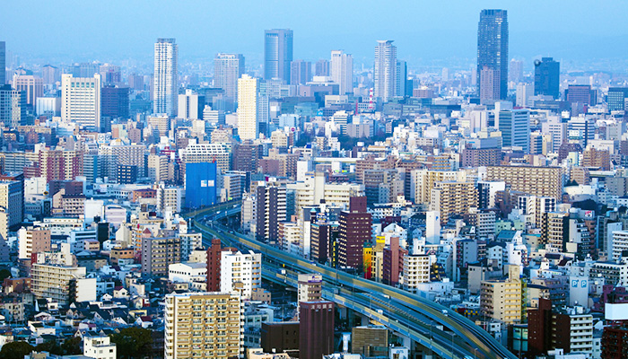 マンションが立ち並ぶ町並み